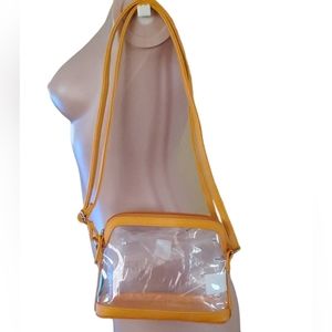 Clear and orange purse